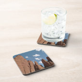 砂岩フィンのユタ砂漠の写真 コースター (右側)