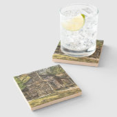 砂岩丸太小屋コースター ストーンコースター (横)