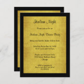 砂岩背景イタリアンな夜パーティーの招待 招待状 (正面/裏面)