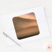 砂嵐でメスキート砂丘，夕日 スクエアシール (封筒)