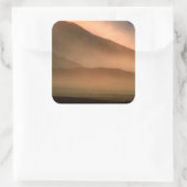 砂嵐でメスキート砂丘，夕日 スクエアシール (バッグ)
