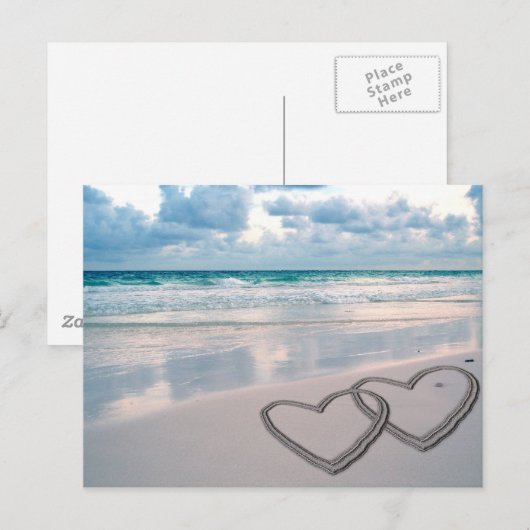 砂描ハート ポストカード (正面/裏面)