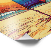 砂数々のの真ん中の色の傘 フォトプリント            (角)