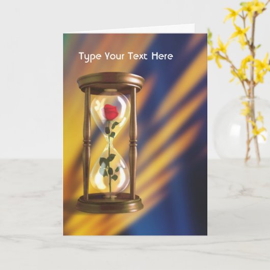 砂時計に上がりました カード (黄色い花)