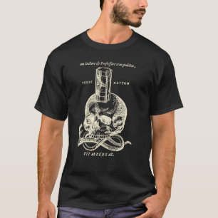 砂時計のワイシャツを持つスカルそして蛇 Tシャツ