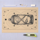 砂時計の太陽の月の砂時計タロットカード工芸品 薄葉紙 (クラフト)