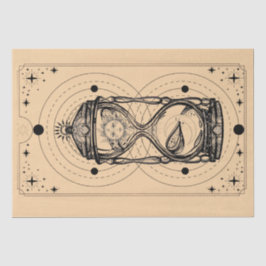 砂時計の太陽の月の砂時計タロットカード工芸品 薄葉紙