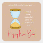 砂時計の新年 スクエアシール (正面)