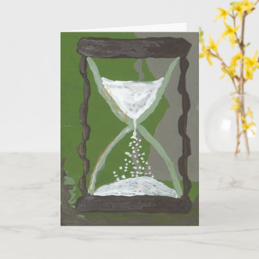 砂時計の時間 カード (黄色い花)