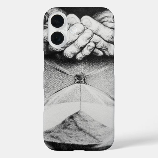 砂時計タイムサンドハンズスケッチ超現実暗黒アート Case-Mate iPhoneケース (裏面)