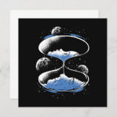 砂時計タイムトラベラーサイエンスフィクション未来Gif 招待状 (正面/裏面)