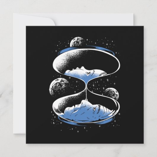 砂時計タイムトラベラーサイエンスフィクション未来Gif 招待状 (正面)