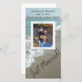 砂書のビーチたった今結婚しました 案内状 (正面/裏面)