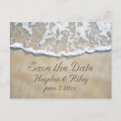 砂書ビーチで日付を保存 案内ポストカード (正面)