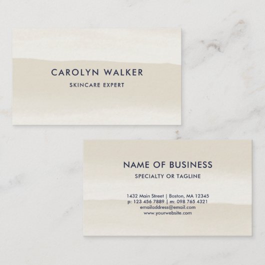 砂水カラーウォッシュ – ミニマモダンリスト 名刺 (正面/裏面)