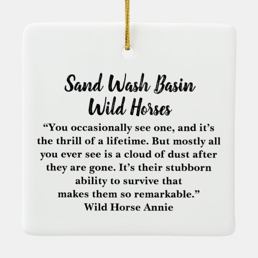 砂洗い流域野生の馬セラミックオーナメント セラミックオーナメント (裏面)
