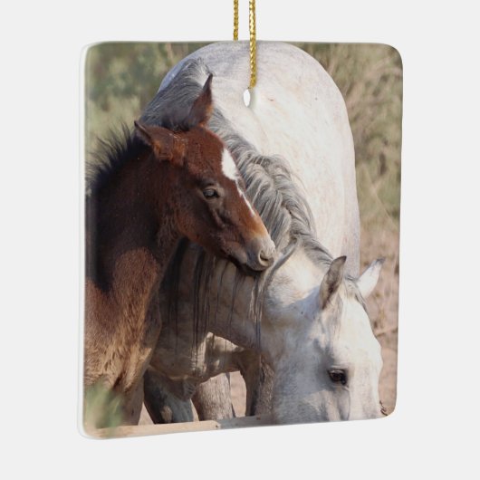 砂洗い流域野生の馬セラミックオーナメント セラミックオーナメント (右)