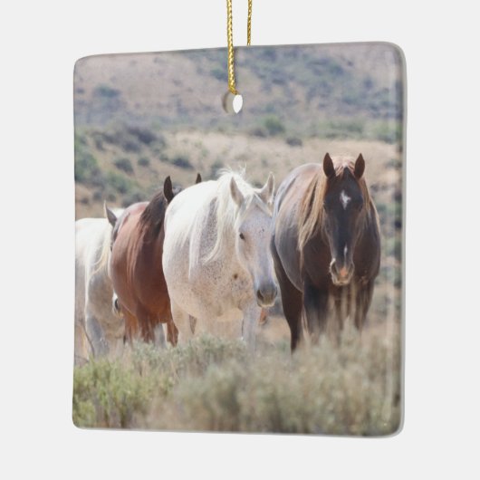 砂洗い流域野生の馬セラミックオーナメント セラミックオーナメント (左)