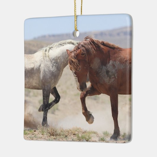 砂洗い流域野生の馬セラミックオーナメント セラミックオーナメント (左)
