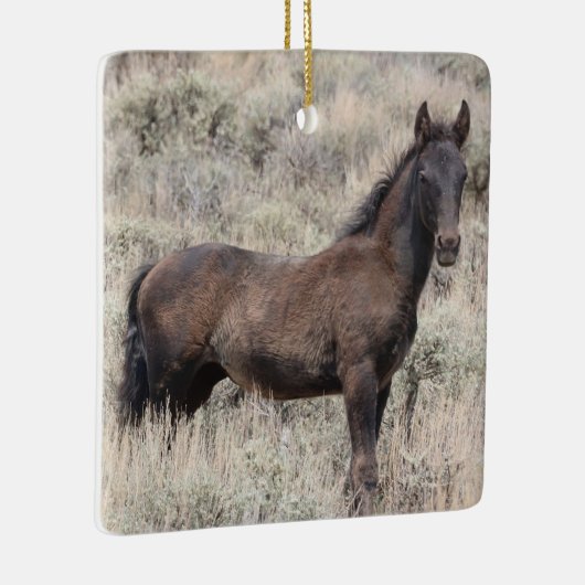 砂洗い流域野生の馬セラミックオーナメント セラミックオーナメント (右)