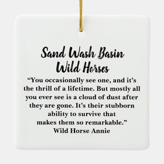 砂洗い流域野生の馬セラミックオーナメント セラミックオーナメント (裏面)