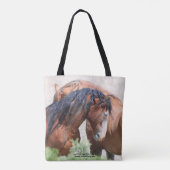 砂洗い流域野生の馬 トートバッグ (裏面)