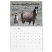 砂洗盆地の山馬 カレンダー (3月 2026)