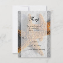 砂浜での二つのヒトデ, ビーチウェディング 小さな返信カード,  RSVP返信