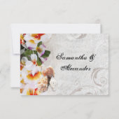 砂浜での結婚式 プルメリア オーキッドのレイ RSVP (裏面)