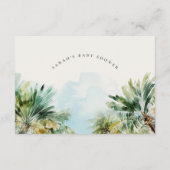 砂浜とヤシの木 パームツリー ママ 赤ちゃんシャワーへのアドバイス エンクロージャーカード (裏面)