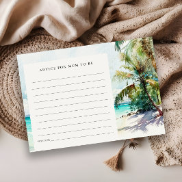 砂浜とヤシの木 パームツリー ママ 赤ちゃんシャワーへのアドバイス エンクロージャーカード