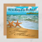砂浜にあなたたちの名前を入れて！星の魚カップル 招待状 (正面/裏面)