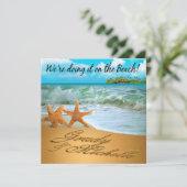 砂浜にあなたたちの名前を入れて！星の魚カップル 招待状 (スタンド正面)