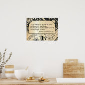 砂浜に世界を見る金ゴールド ポスター (キッチン)