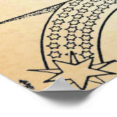 砂浜に世界を見る金ゴールド ポスター (角)