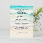 砂浜に広がるビーチスケープのビーチ結婚式 招待状 (スタンド正面)