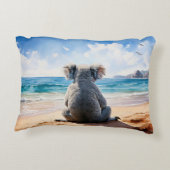 砂浜に座るコアラ アクセントクッション (裏面)