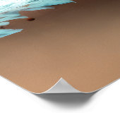 砂浜に捨てられた船ビーチ ポスター (角)