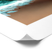 砂浜に捨てられた船ビーチ ポスター (角)