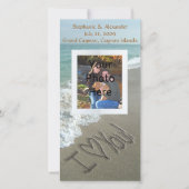 砂浜に書いた愛 I Love You 案内状 (正面)