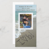 砂浜に書かれた「愛してる」写真カード 案内状 (正面/裏面)