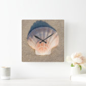 砂浜に置く海の貝 スクエア壁時計 (ホーム)