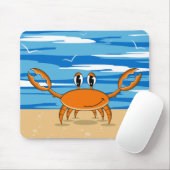 砂浜のかわいいカニ マウスパッド (マウス)