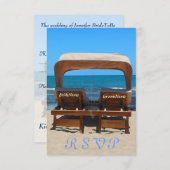 砂浜のウェディングチェア 出欠カード (正面/裏面)