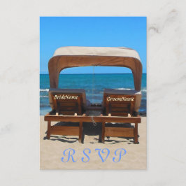 砂浜のウェディングチェア 出欠カード