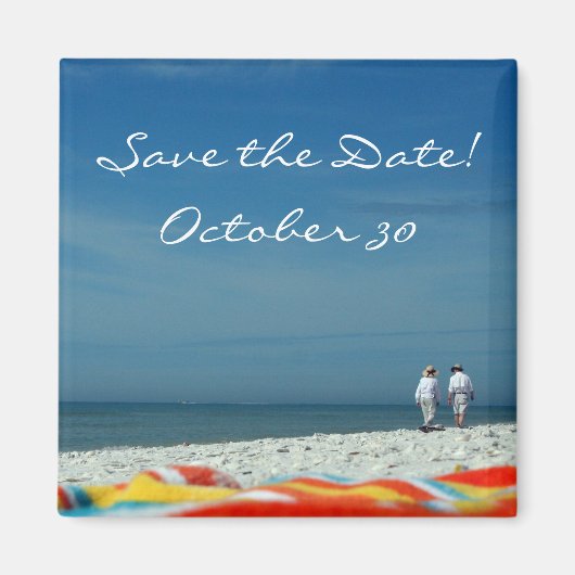 砂浜のカップル マグネット (正面)