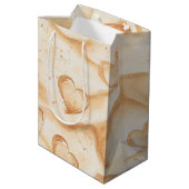 砂浜のトロピカルハート ウェディング ミディアムペーパーバッグ (裏面アングル)