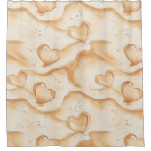 砂浜のトロピカルハート シャワーカーテン (正面)