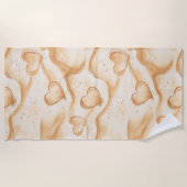 砂浜のトロピカルハート ビーチタオル (正面)