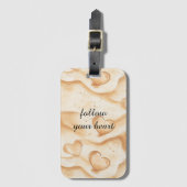 砂浜のトロピカルハート ラゲッジタグ (正面縦)